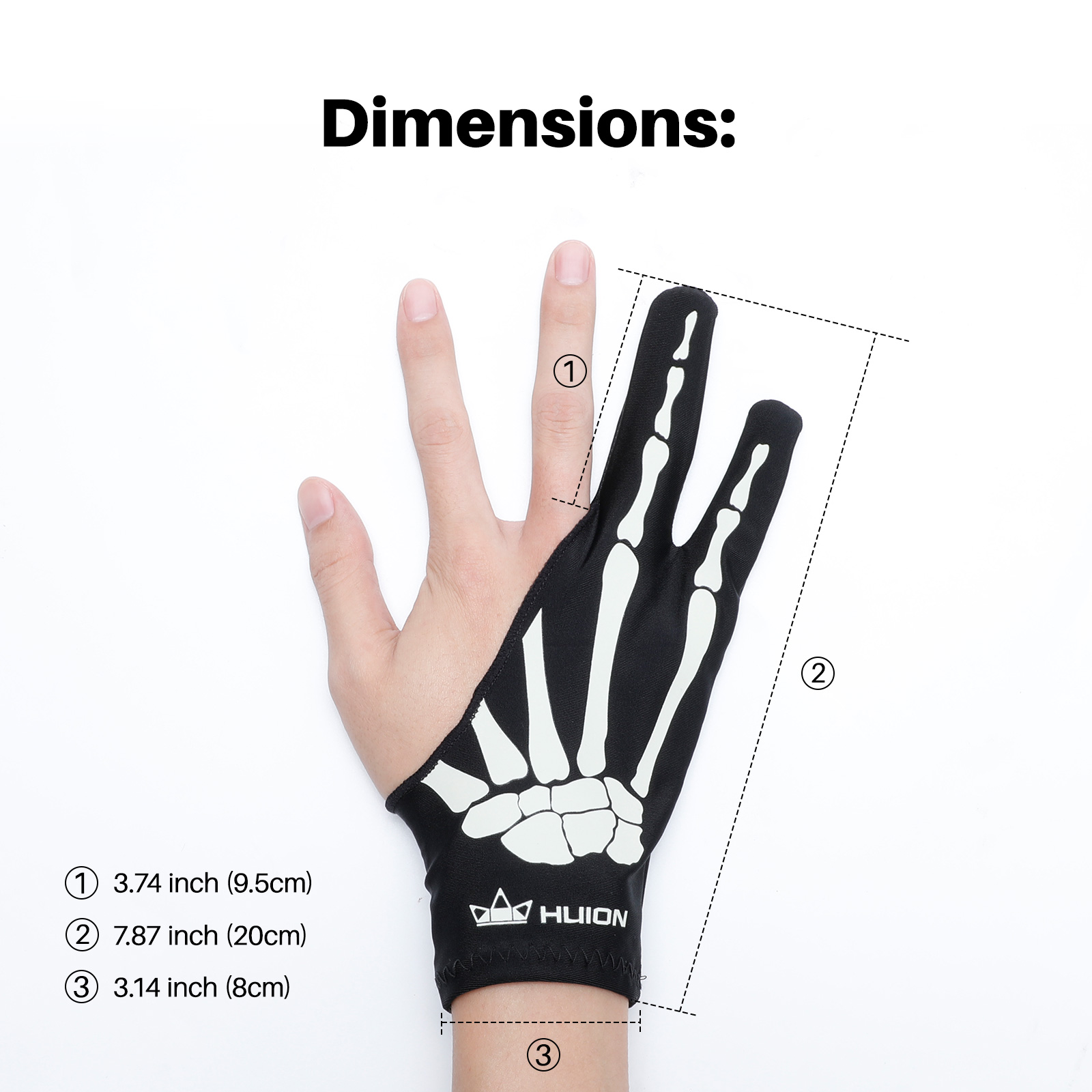 Huion Skeleton Guante Guante d - Drawing Glove Artist reseña y precio